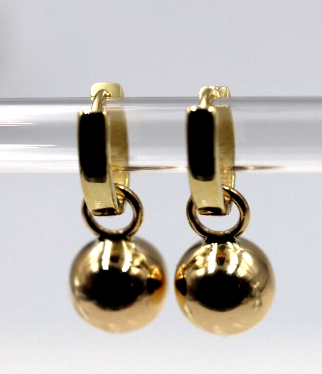 Kaedesigns Genuine 9ct Yellow, Rose or White Gold Hoop 10mm Ball Huggies Earrings