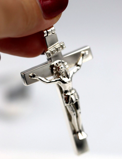 Genuine Very Large Super Heavy Huge Sterling Silver 925 Crucifix Cross Pendant 31g