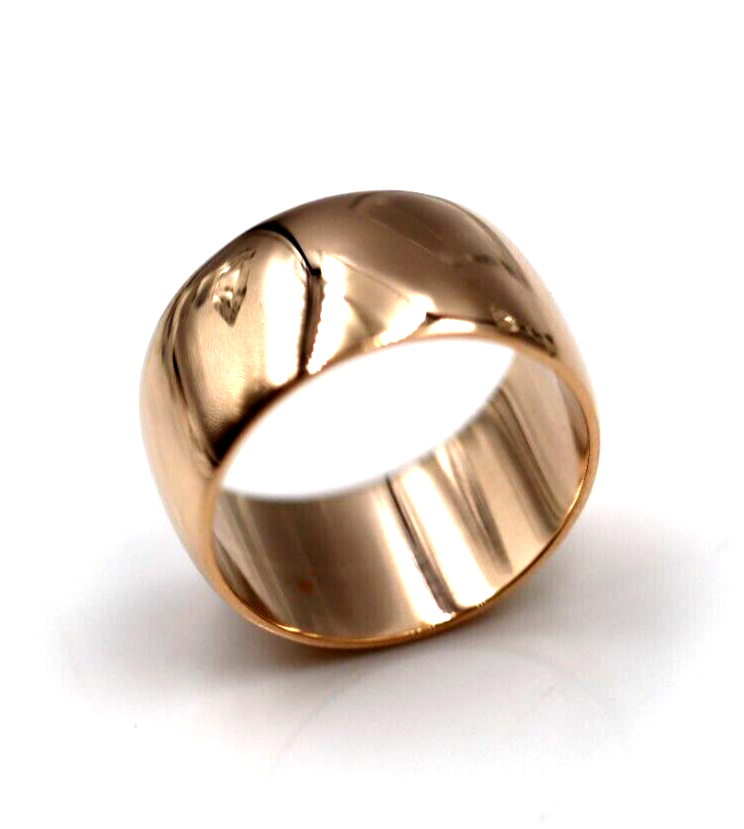 Genuine New Size X Genuine 9K 9ct Yellow, Rose or White Gold Full Solid 10mm Wide Band Ring