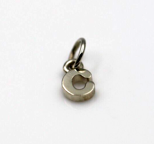 Genuine 9ct 9kt Genuine Very Small, Tiny Solid Yellow, Rose or White Gold Initial Pendant Charm C