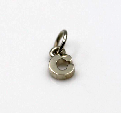 Genuine 9ct 9kt Genuine Very Small, Tiny Solid Yellow, Rose or White Gold Initial Pendant Charm C