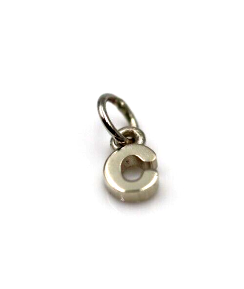 Genuine 9ct 9kt Genuine Very Small, Tiny Solid Yellow, Rose or White Gold Initial Pendant Charm C