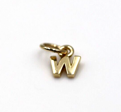 Genuine 9ct 9kt 375 Tiny Very Small Yellow, Rose or White Gold Initial Pendant Charm W