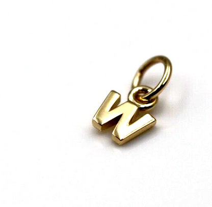 Genuine 9ct 9kt 375 Tiny Very Small Yellow, Rose or White Gold Initial Pendant Charm W