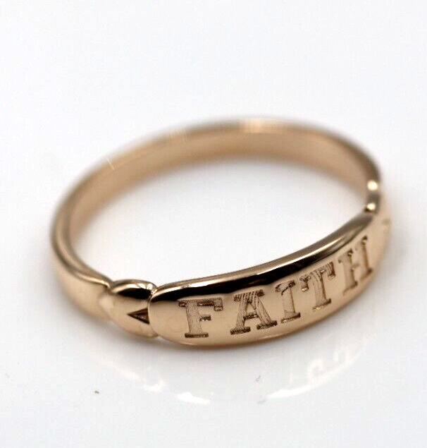Size O Genuine New Solid 9ct 9k 375 Yellow, Rose or White Gold Faith Ring