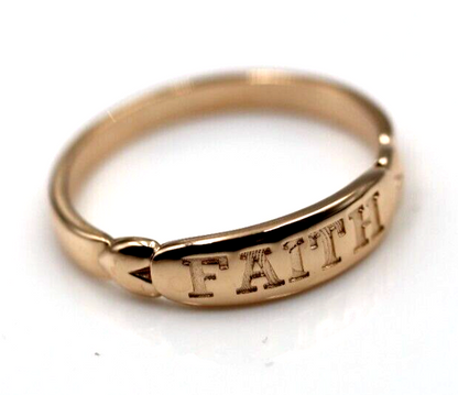Size O Genuine New Solid 9ct 9k 375 Yellow, Rose or White Gold Faith Ring