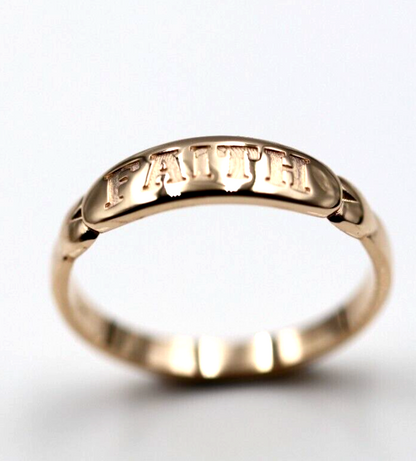 Size O Genuine New Solid 9ct 9k 375 Yellow, Rose or White Gold Faith Ring