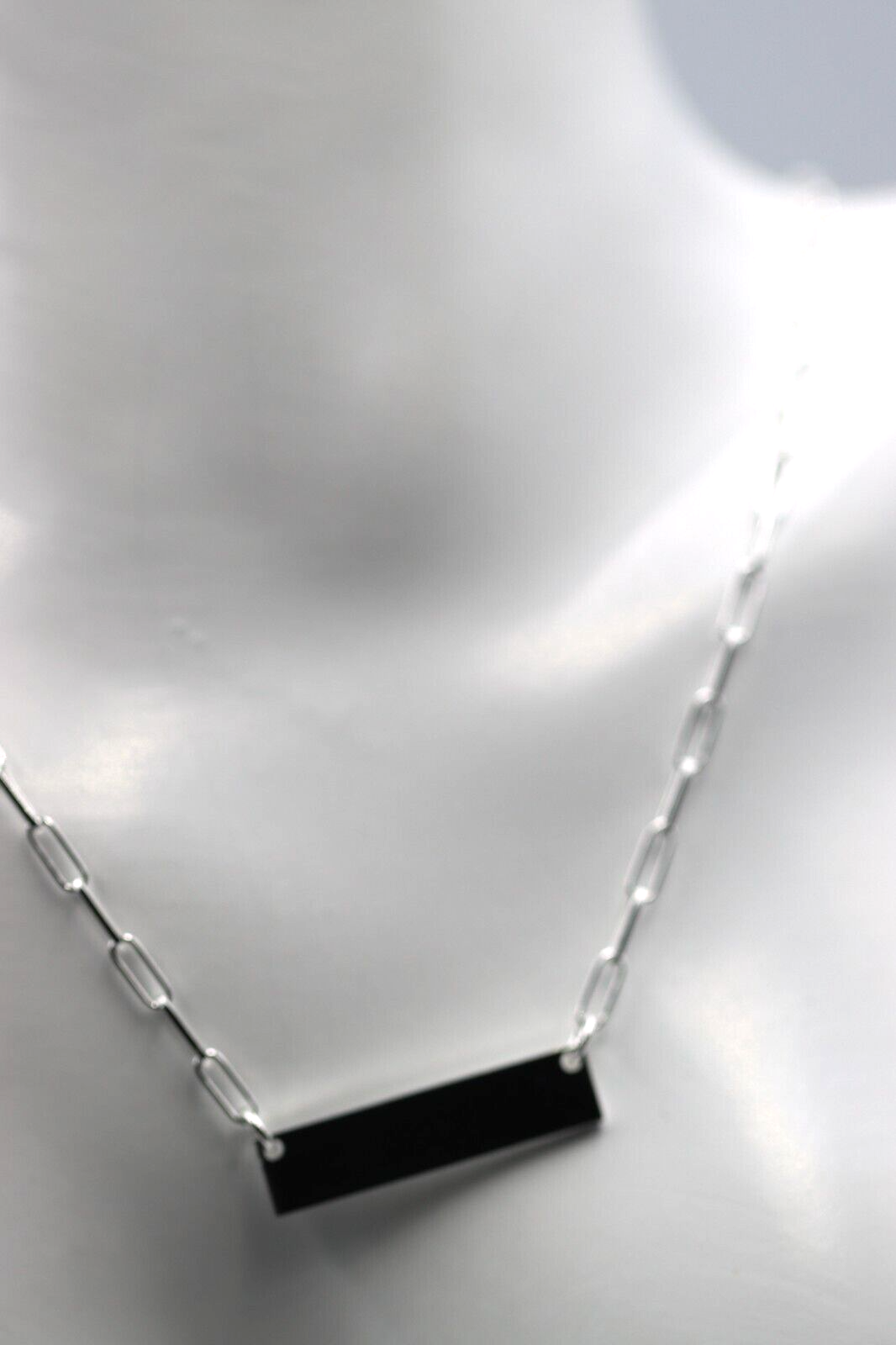Genuine Sterling Silver 925 Paperclip Links 47cm ID. Necklace Chain