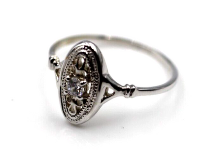 Kaedesigns Genuine 9ct 9k Yellow, Rose or White Gold Delicate White Sapphire Filigree Ring