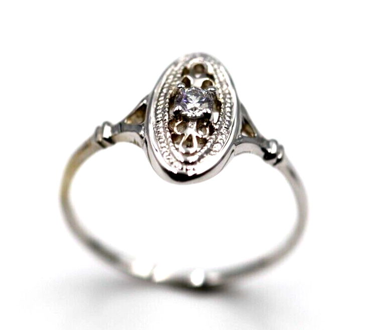 Kaedesigns Genuine 9ct 9k Yellow, Rose or White Gold Delicate White Sapphire Filigree Ring