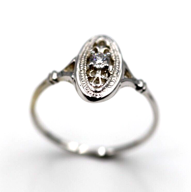 Kaedesigns Genuine 9ct 9k Yellow, Rose or White Gold Delicate White Sapphire Filigree Ring