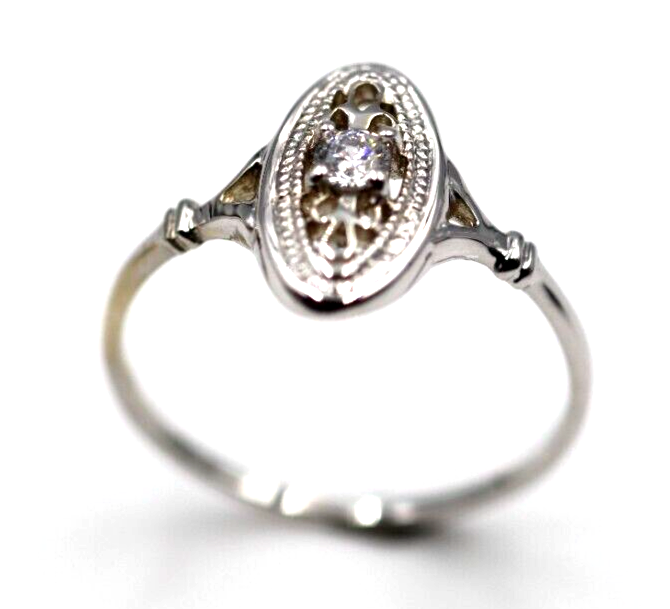 Kaedesigns Genuine 9ct 9k Yellow, Rose or White Gold Delicate White Sapphire Filigree Ring