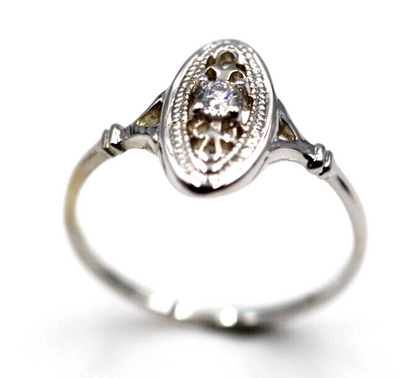 Kaedesigns Genuine 9ct 9k Yellow, Rose or White Gold Delicate White Sapphire Filigree Ring