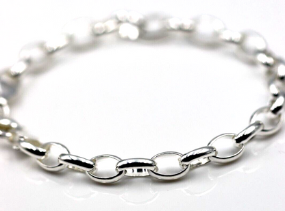 Kaedesigns Genuine 925 Sterling Silver Oval Belcher bracelet 21cm long