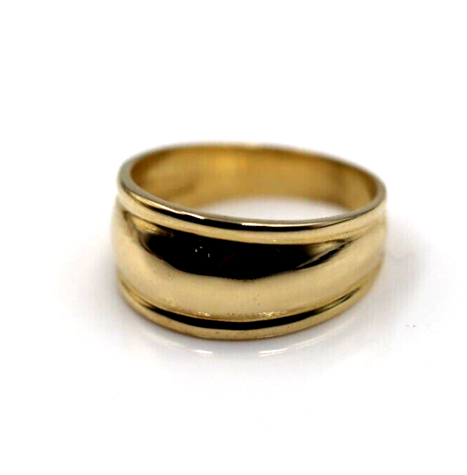 Size P 1/2 Genuine 9ct 9kt Full Yellow, Rose or White Gold 9.5mm Dome Ring