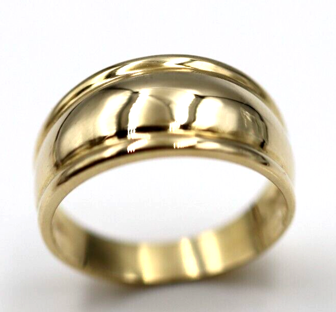 Size P 1/2 Genuine 9ct 9kt Full Yellow, Rose or White Gold 9.5mm Dome Ring