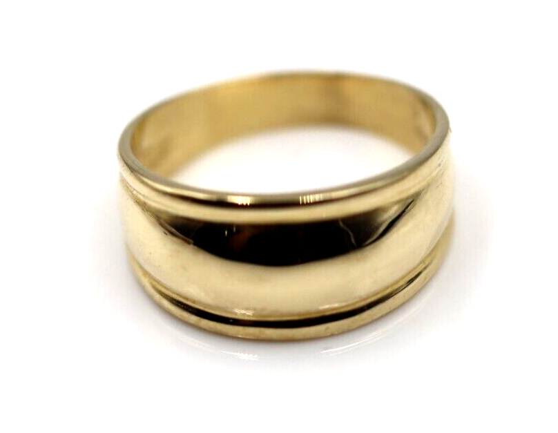 Size P 1/2 Genuine 9ct 9kt Full Yellow, Rose or White Gold 9.5mm Dome Ring