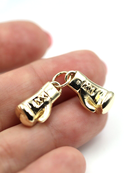 Genuine 9ct 9k 375 Yellow or Rose or White Gold Med-Large Boxing Glove Pendant