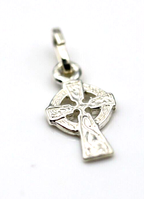 Genuine Sterling Silver 925 Celtic Cross Small Pendant Charm