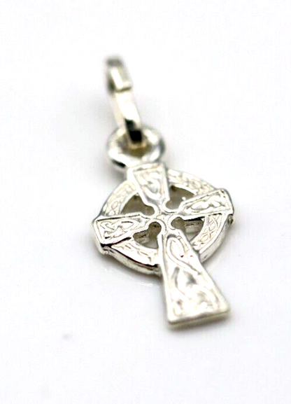 Genuine Sterling Silver 925 Celtic Cross Small Pendant Charm
