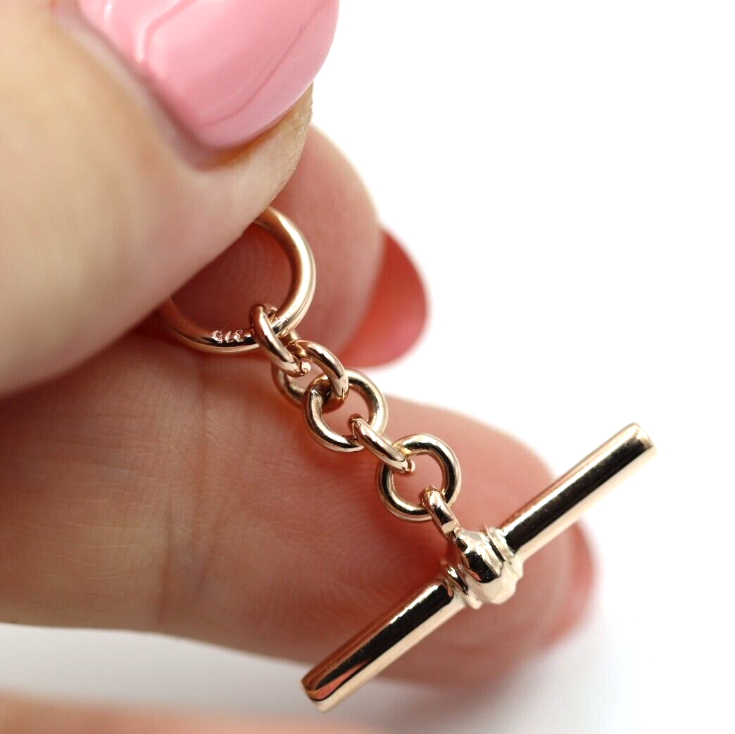 Genuine 9k 9ct Yellow, Rose or White Gold T Bar T-Bar for Albert Chain / Necklace