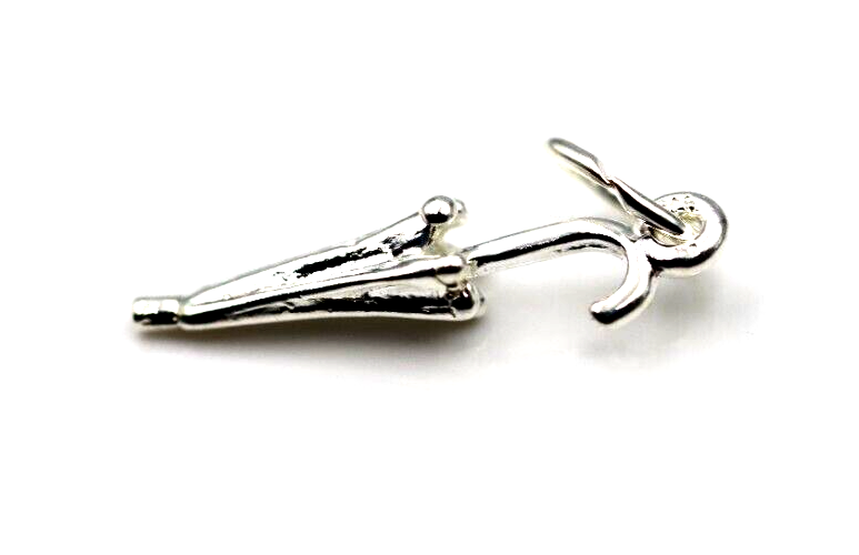 Sterling Silver 925 Umbrella Charm Pendant + jump ring