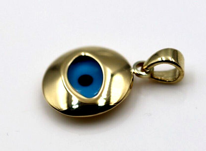 Genuine 9ct 9k 375 Yellow Gold Greek Mati Nazar Lucky Evil Eye Charm or Pendant
