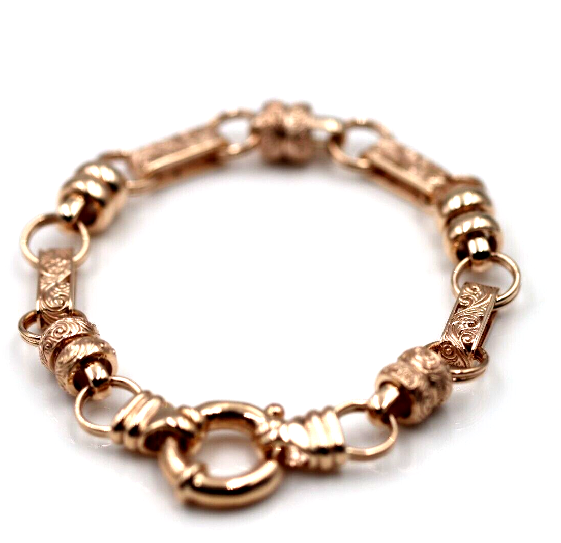 Heavy Genuine 9ct 9k 375 Yellow, Rose or White Gold Solid Belcher Filigree Antique Bracelet