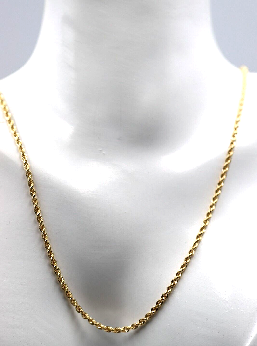 Genuine 9ct Yellow Gold Rope 2.1mm 46cm Rope Chain Necklace