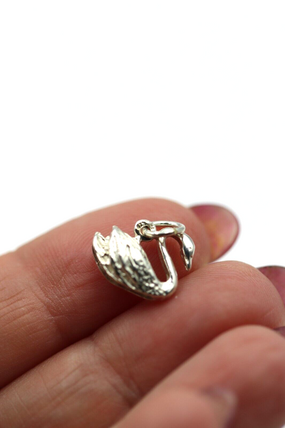 Kaedesigns New Sterling Silver 925 Solid Bird Swan Pendant or Charm
