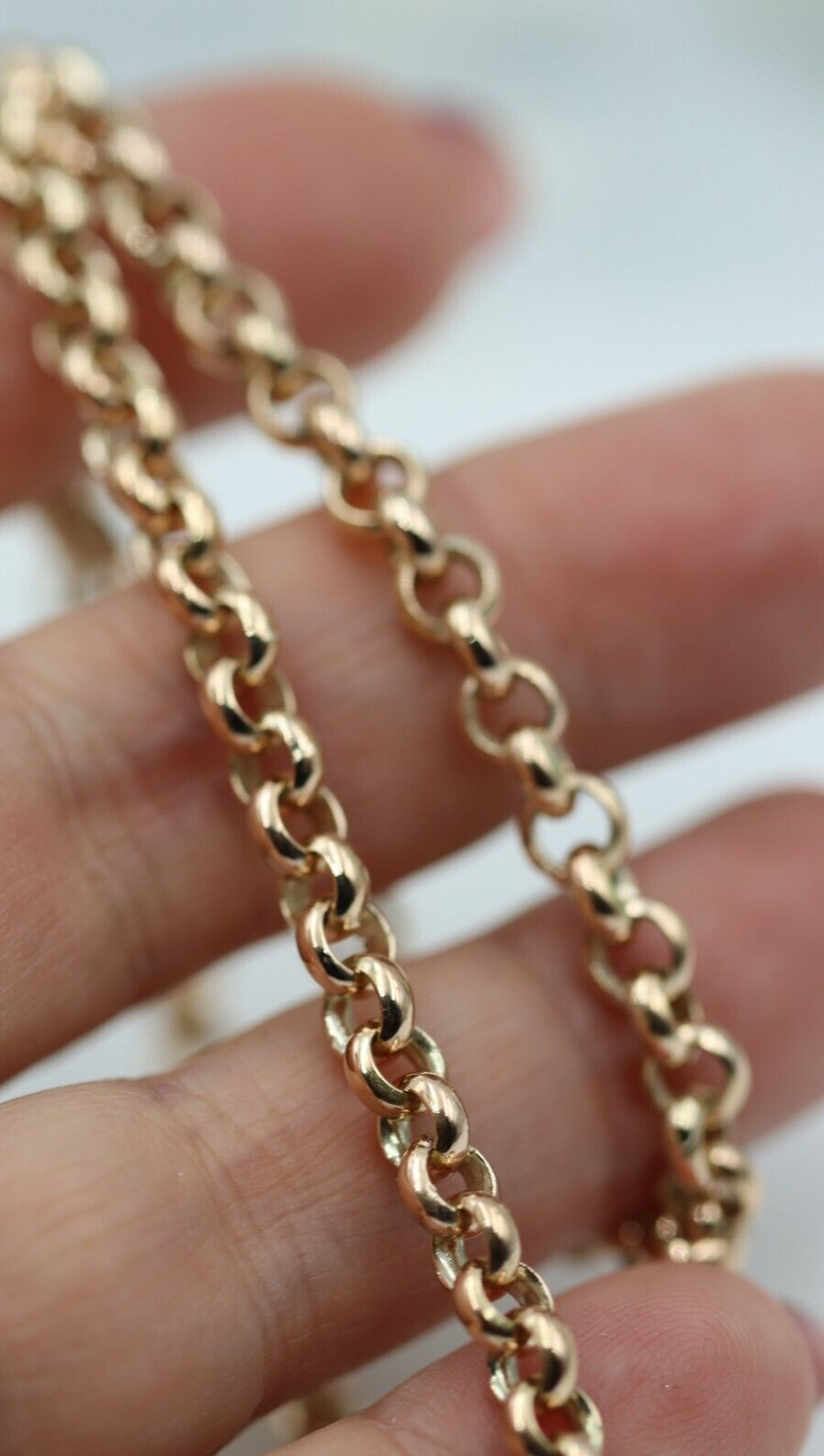 Genuine Heavy 9ct Rose Gold Round Belcher Chain Necklace 50cm 33gm