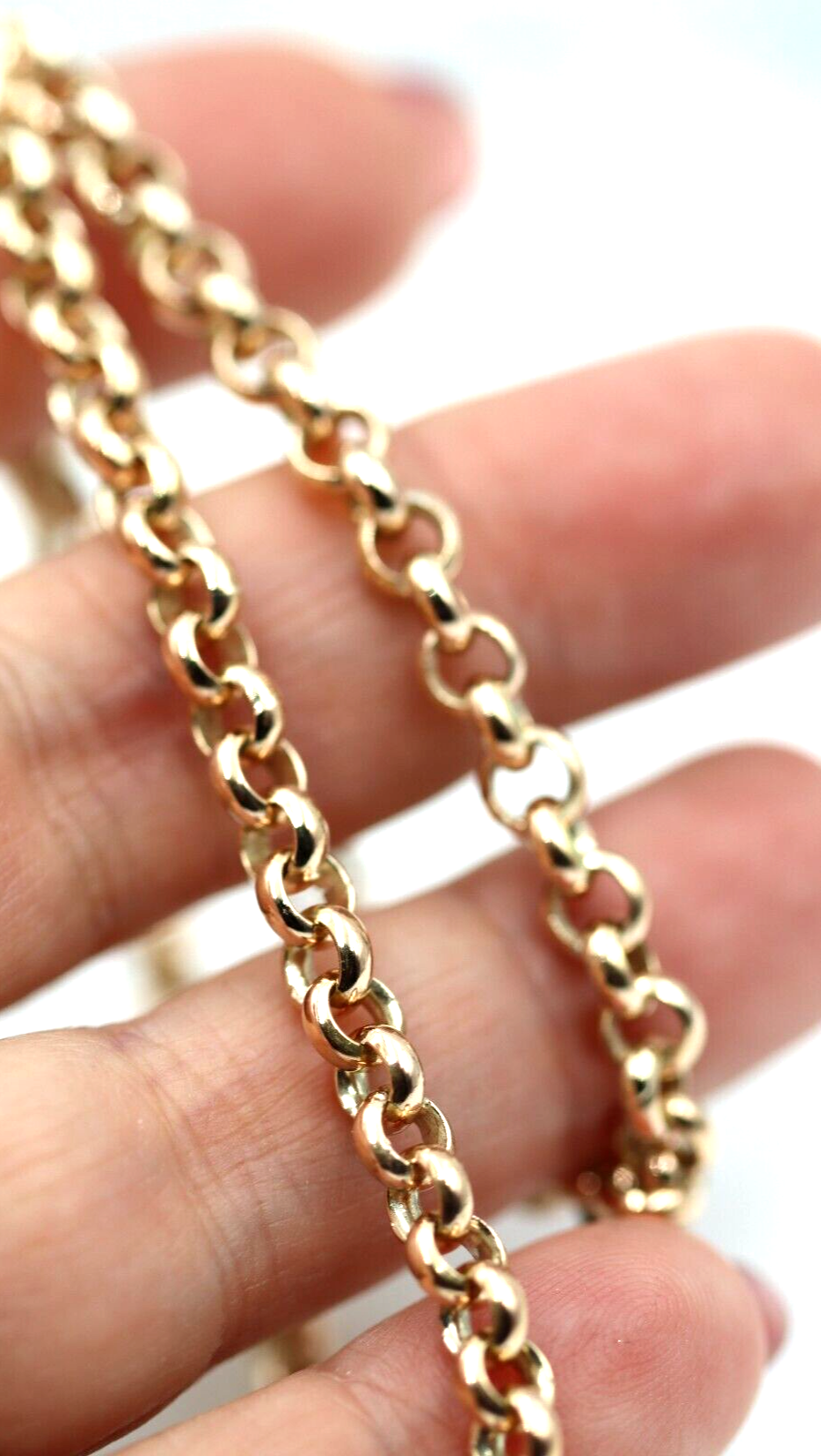 Genuine Heavy 9ct Rose Gold Round Belcher Chain Necklace 50cm 33gm