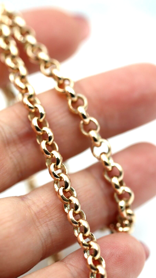Genuine Heavy 9ct Rose Gold Round Belcher Chain Necklace 50cm 33gm