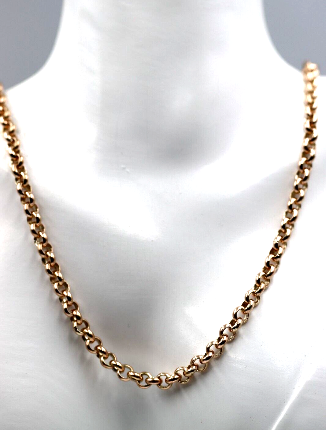 Genuine Heavy 9ct Rose Gold Round Belcher Chain Necklace 50cm 33gm