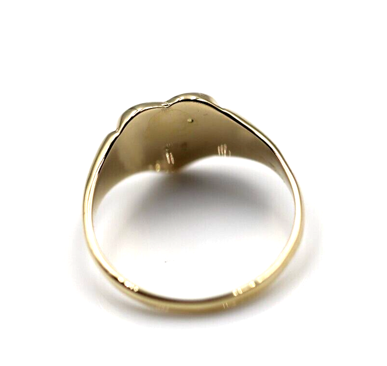 Genuine 9ct 9k 375 Yellow Gold Green Peridot (August Birthstone) Signet Ring + Engraving