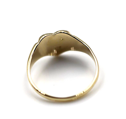 Genuine 9ct 9k 375 Yellow Gold Green Peridot (August Birthstone) Signet Ring + Engraving