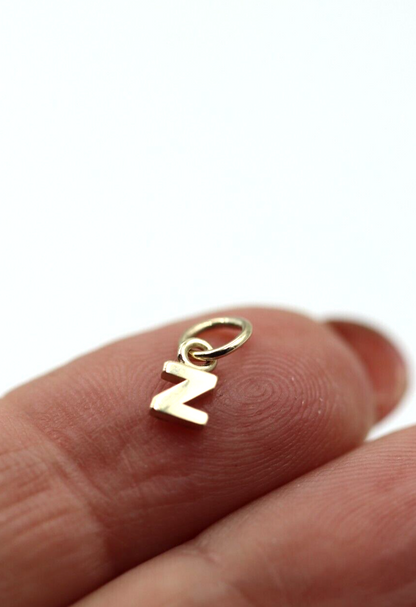 Genuine 9ct 9kt Genuine Tiny Very Small Yellow, Rose & White Gold Initial Pendant Charm Z