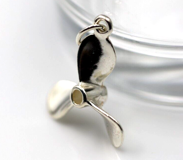 Genuine 9ct 9k 375 Yellow, Rose or White Gold 3D Boat Propellor Nautical Charm Pendant / Charm