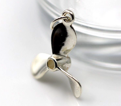Genuine 9ct 9k 375 Yellow, Rose or White Gold 3D Boat Propellor Nautical Charm Pendant / Charm