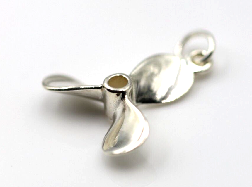 Genuine 9ct 9k 375 Yellow, Rose or White Gold 3D Boat Propellor Nautical Charm Pendant / Charm