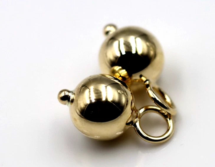 Kaedesigns New Genuine 9ct Yellow, Rose or White Gold 10mm Ball Plain Balls For Charm Earrings