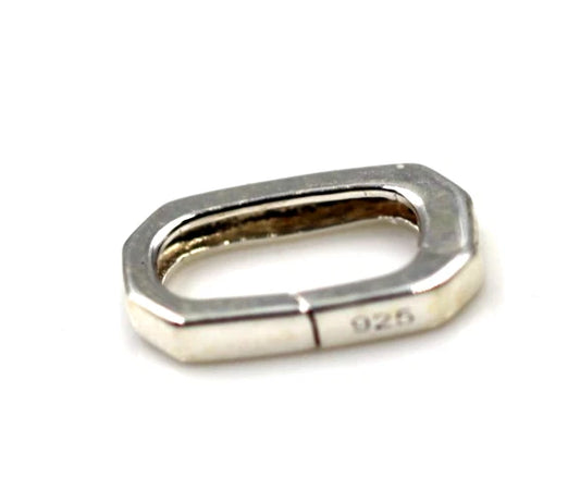 Sterling Silver 925 Rectangle Hinged Push Clasps for Bracelet Necklace