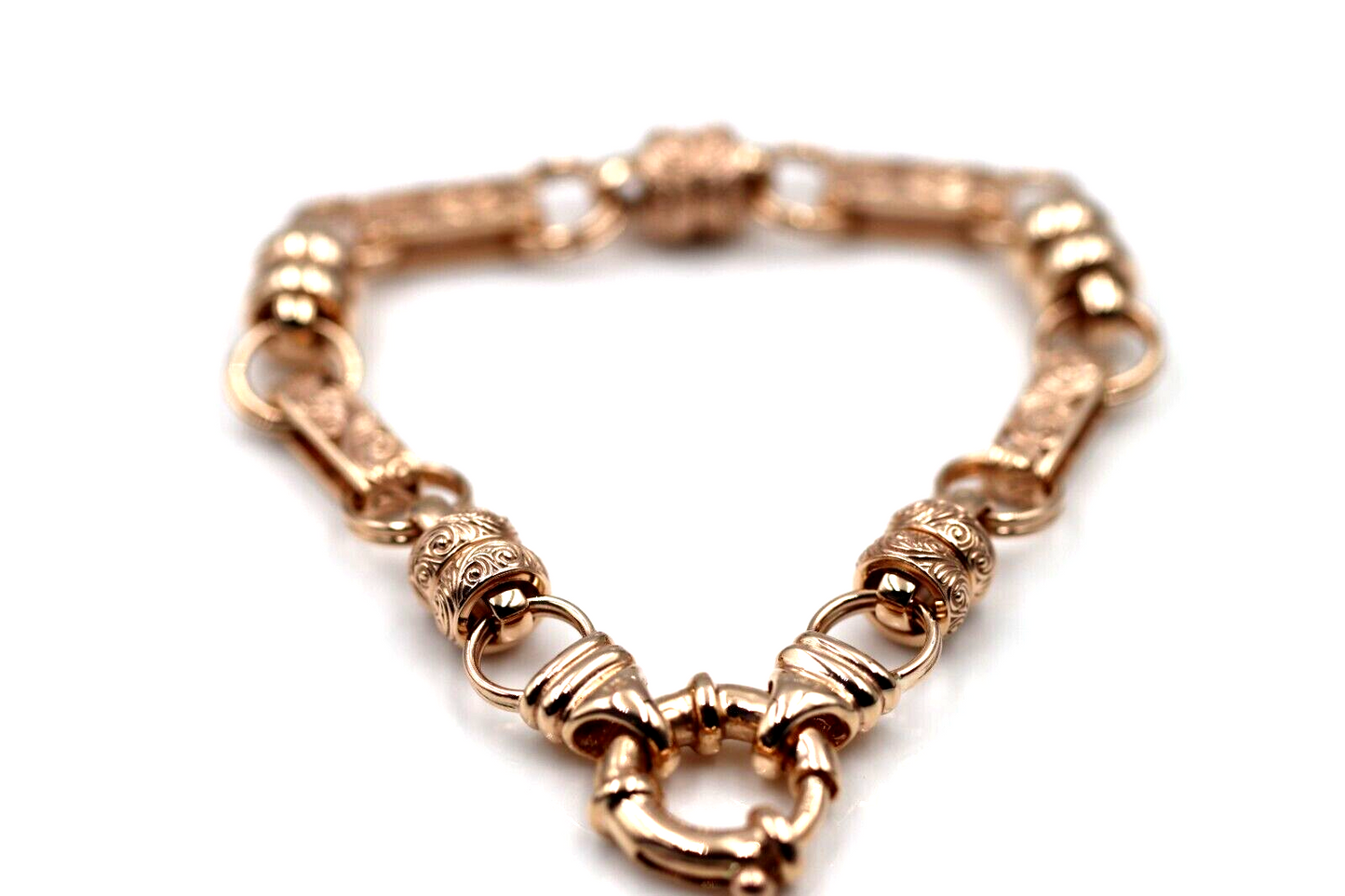 Heavy Genuine 9ct 9k 375 Yellow, Rose or White Gold Solid Belcher Filigree Antique Bracelet