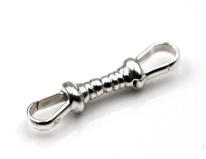 Genuine Sterling Silver 925 Double Dog Clip Albert Swivel Clasp Doesn't Rotate