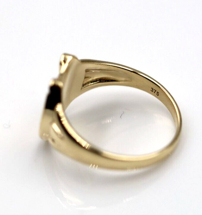 Genuine Solid Large 9ct 9kt Yellow, Rose or White Gold 375 Lucky Horseshoe Ring