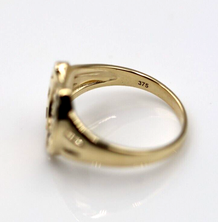 Genuine Solid Large 9ct 9kt Yellow, Rose or White Gold 375 Lucky Horseshoe Ring