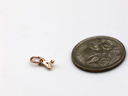 Genuine 9ct 9kt Genuine Tiny Very Small Yellow, Rose or White Gold Initial Pendant Charm A