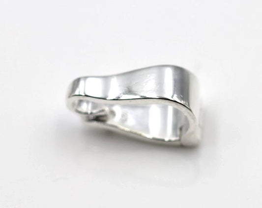 Sterling Silver 925 Pendant Clip Enhancer Bail Clasp Large 14x5mm