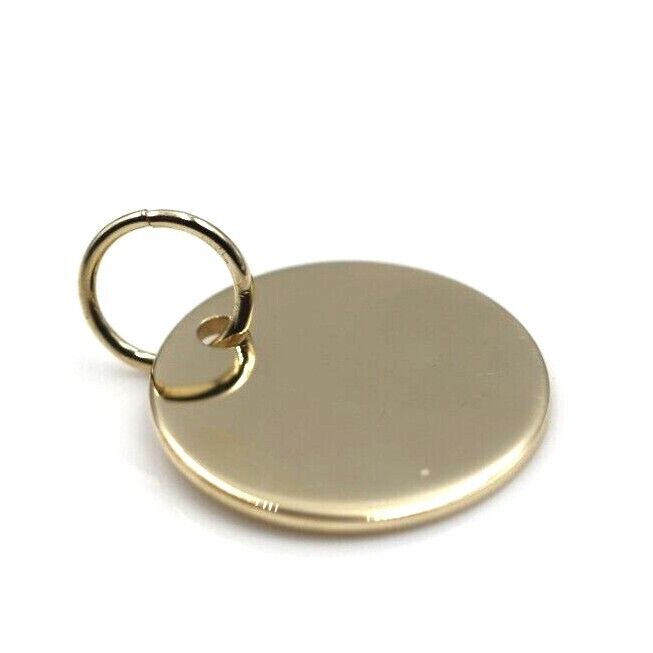 Genuine Solid 9ct Yellow, Rose Or White Gold Plain 18mm Round Disc Pendant 1.3mm thick