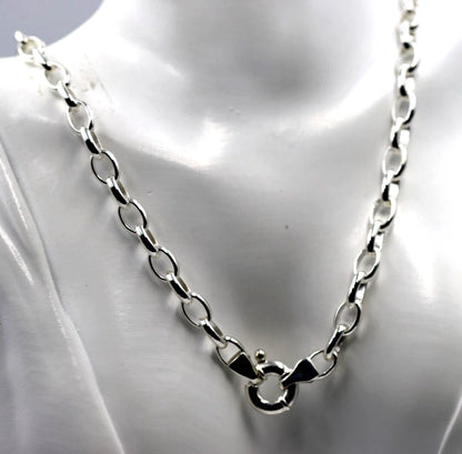 Genuine Heavy Sterling Silver 925 Oval Belcher Necklace Chain 61cm 32g